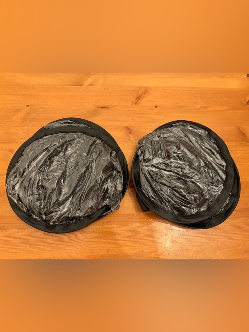 Black Round Pop-Up Reflective Sun Shade Pair